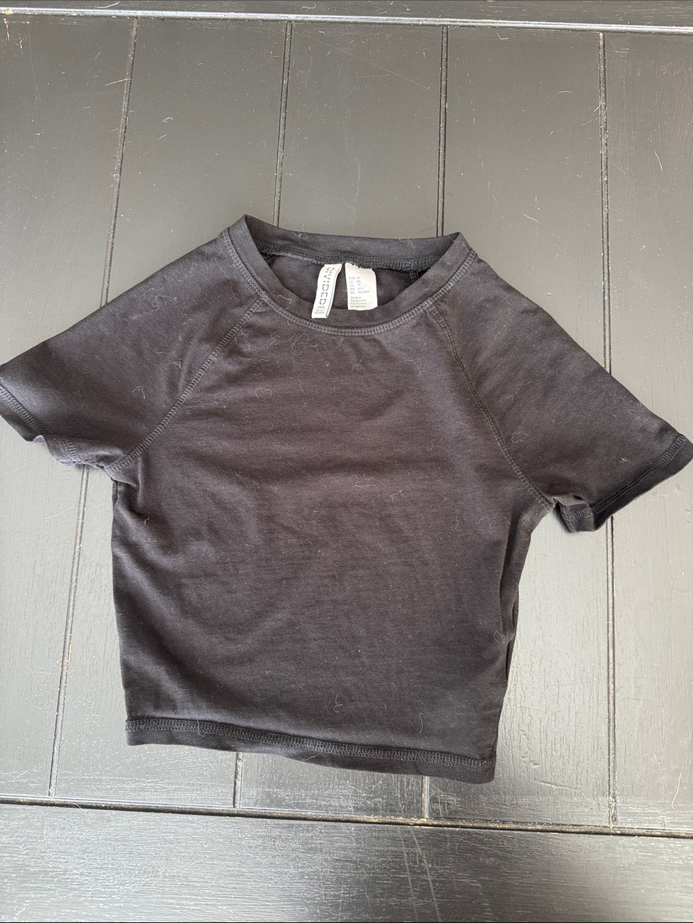 H&M Black Crop Short Sleeve Top